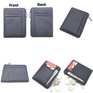 XYVIA Leather Wallet Card Holder ,Coin Purse-Black